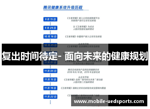复出时间待定- 面向未来的健康规划 复出时间待定- 面向未来的健康规划