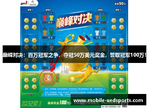 巅峰对决:百万冠军之争,夺冠50万美元奖金,誓取冠军100万! 巅峰对决:百万冠军之争,夺冠50万美元奖金,誓取冠军100万!